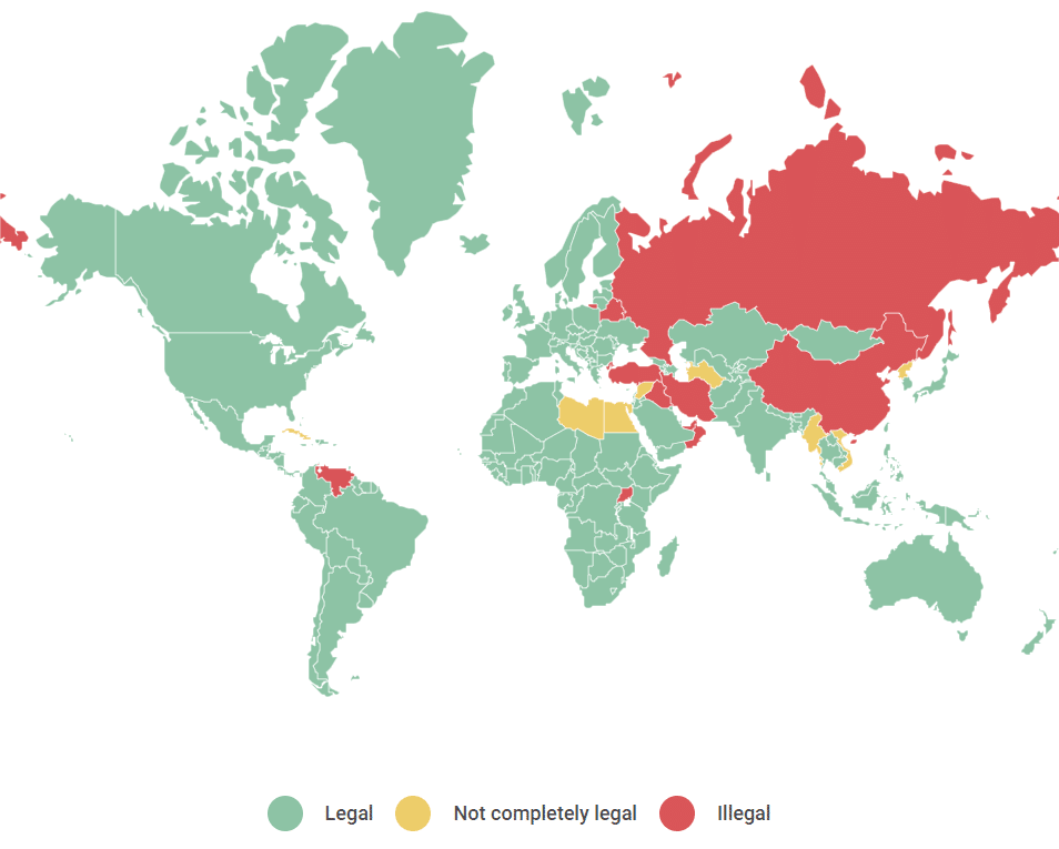 قوانين VPN حول العالم