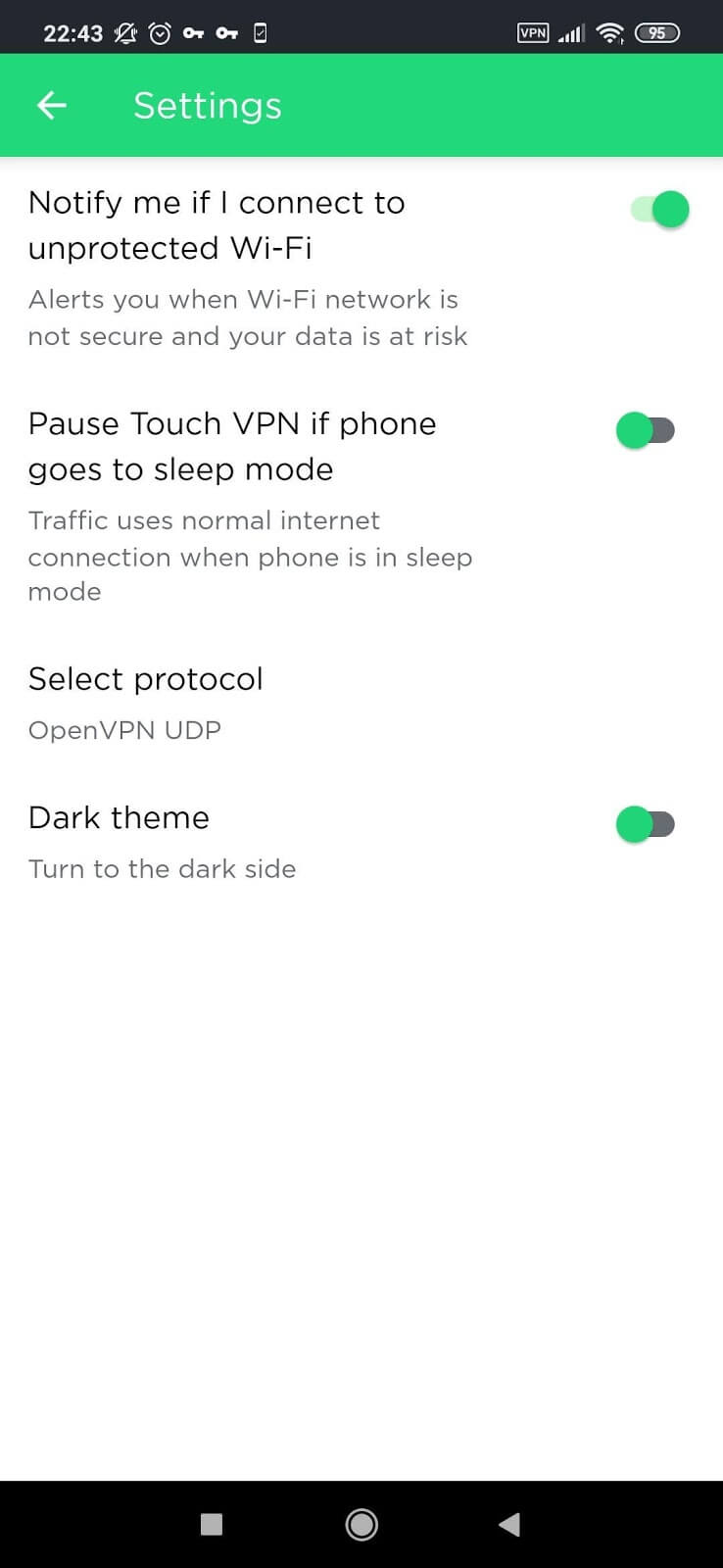 TouchVpn Select Protocol
