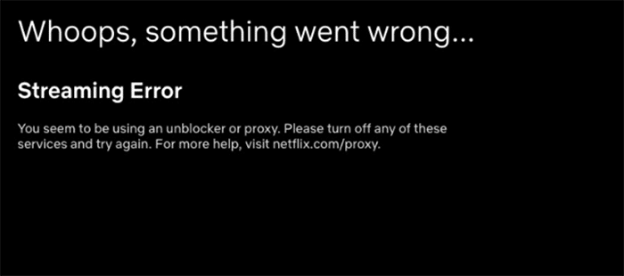 Error de proxy de Netflix