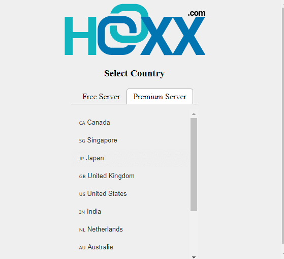 HoxxVPN Premium Servers
