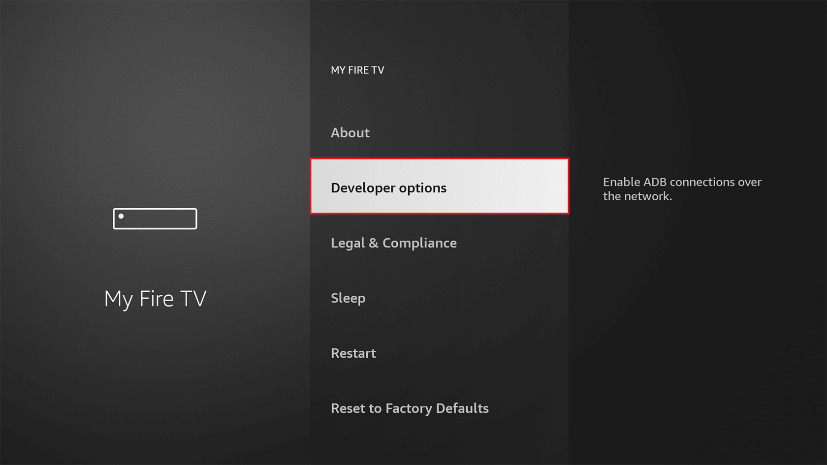 Kodi Fire TV Developer Options