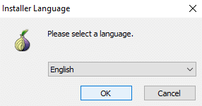 Choose TOR installer language