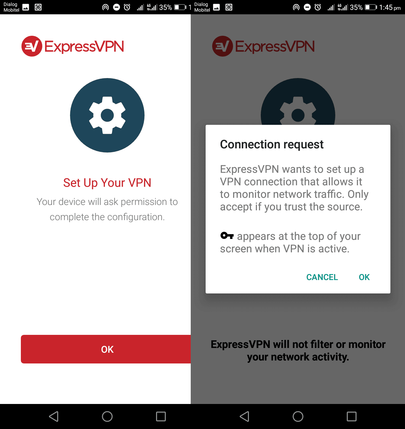 ExpressVPN 연결 요청