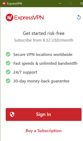 ExpressVPN Войдите