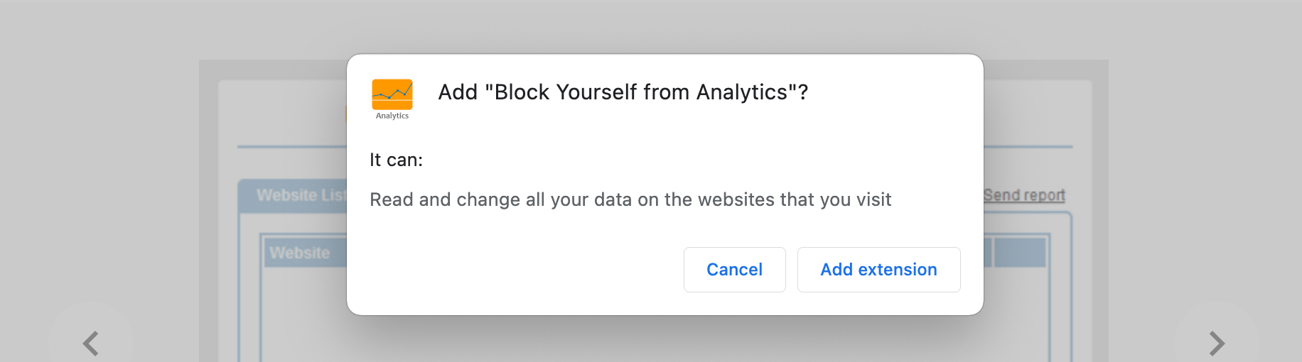 Block Yourself From Google Analytics Extension