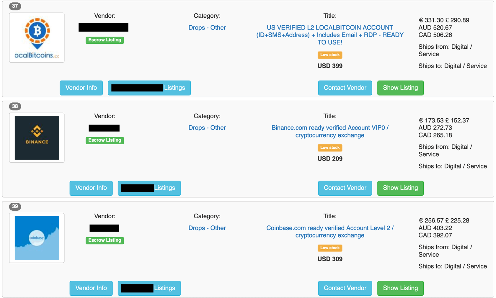 Bitcoin dark web