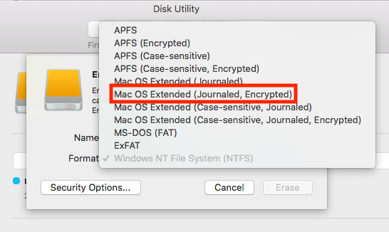 macos encrypt external drive