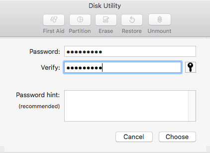 Mengenkripsi Hard Drive Eksternal di Mac Langkah 4