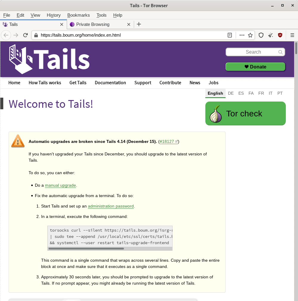 Tails - Tor Browser
