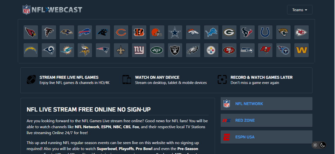 football nfl live stream free