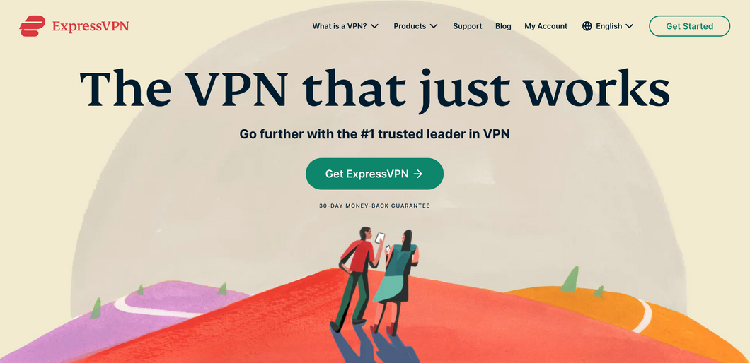 Imaginea paginii principale ExpressVPN