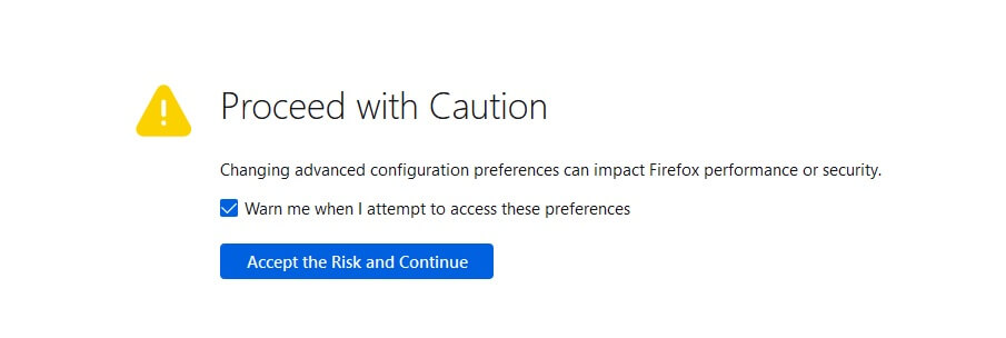 Accessing a HTTP website on Firefox gives a security warning