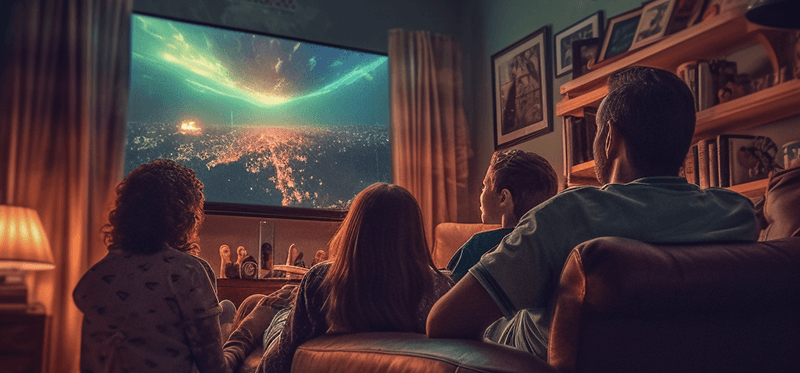 Mejor VPN para Netflix - Imagen de una familia viendo Netflix con un VPN