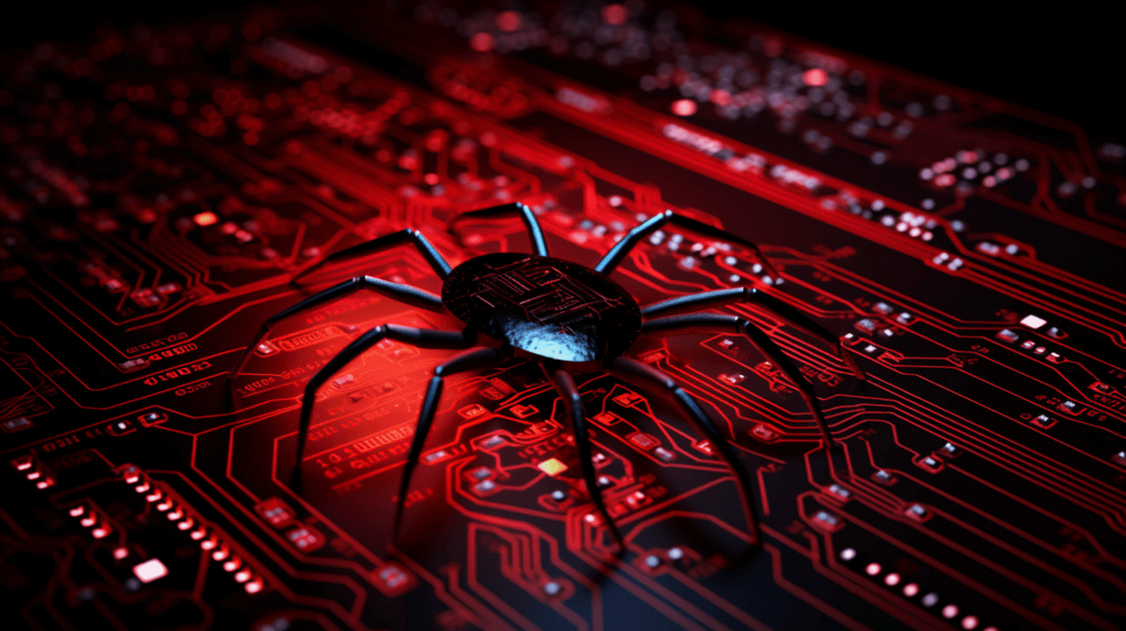 Image showing a digital spider on a circuit board