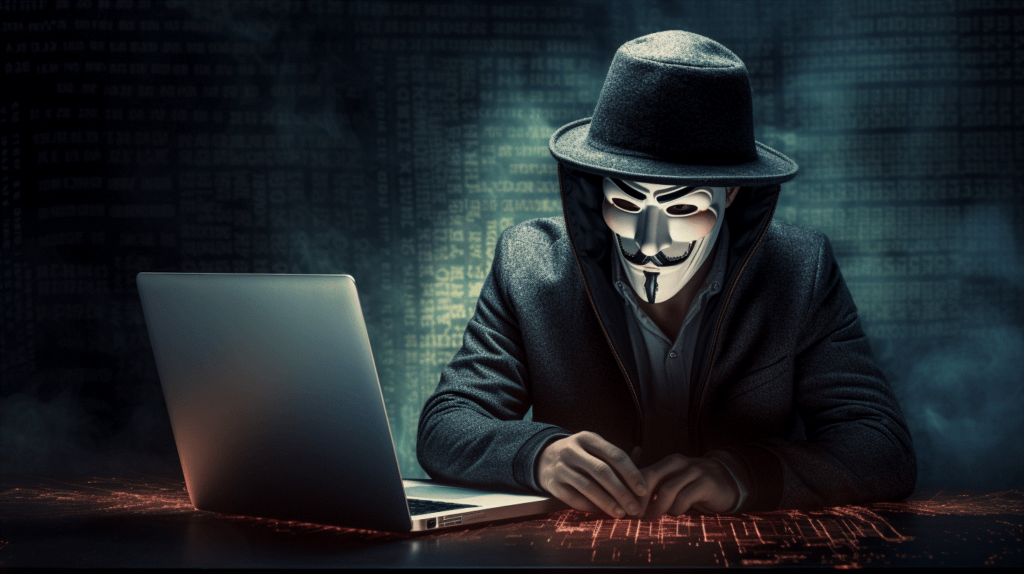 Image showing a hooded and masked hacker