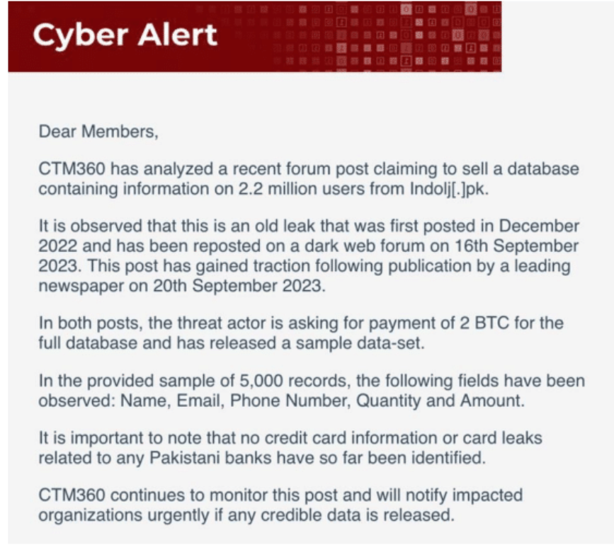 Cybersecurity firm analysis on the data breach