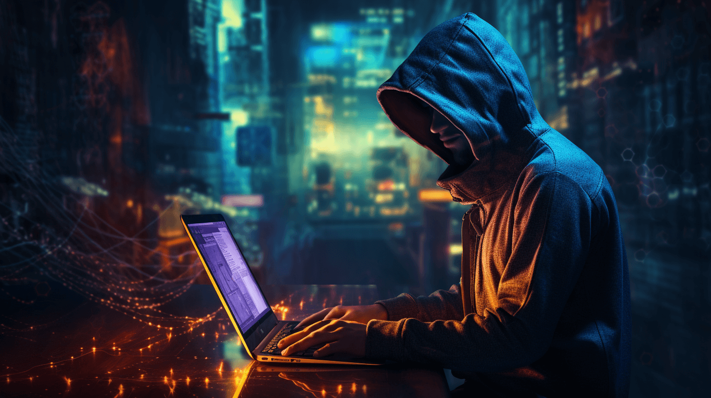 Image showing a hacker in cyberspace