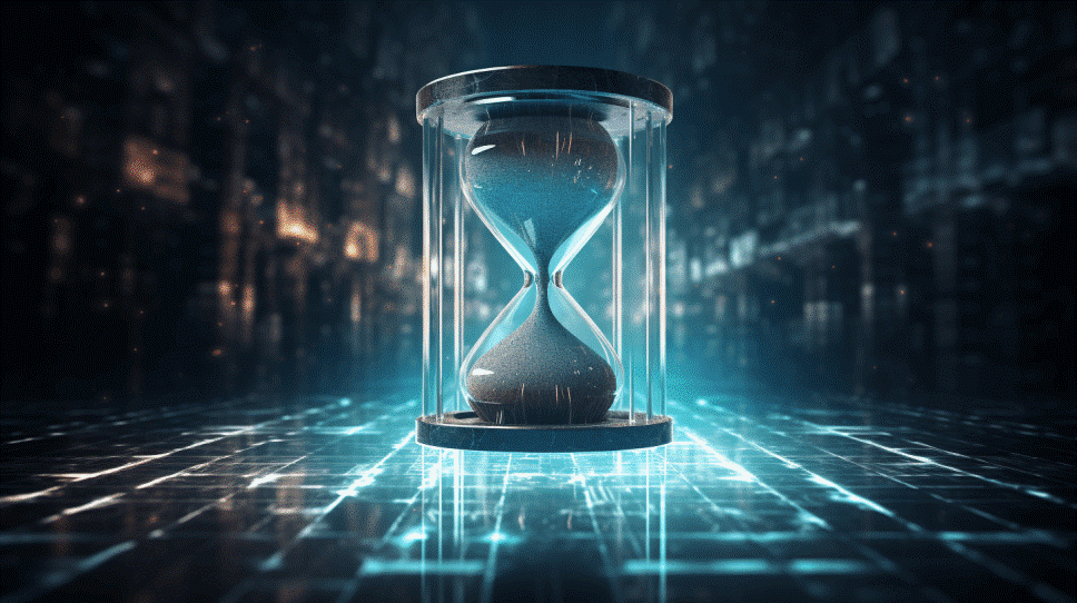 Image that shows a cyber hourglass