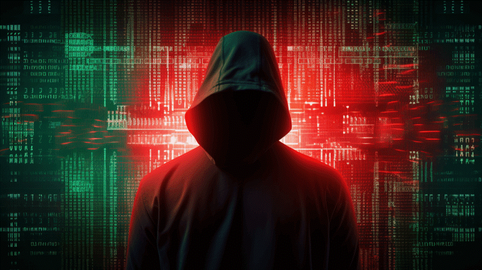 An image that shows a hooded hacker
