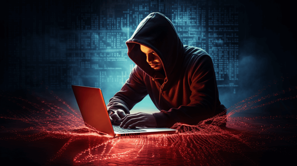 Image showing a hacker using a laptop