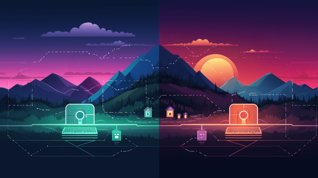 Image showing a dual cybersecurity landscape