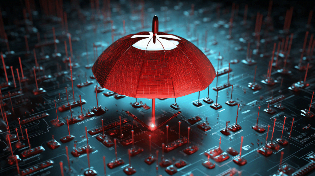 Image of an umbrella on a circuit board