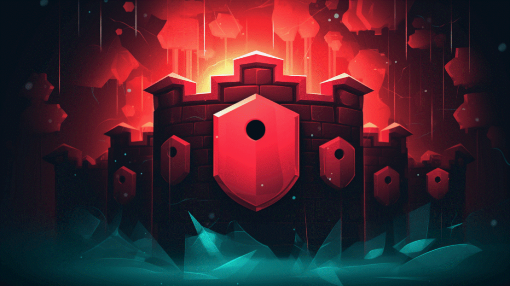 Image showing a shielded castle in a red environment