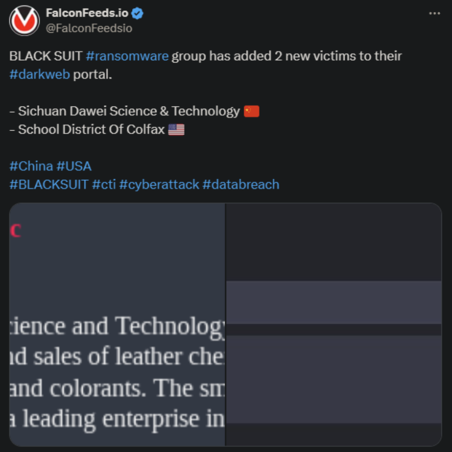 X showing the BLACK SUIT attack on the 2 victims